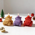 Three truck candle castings viewed from the front