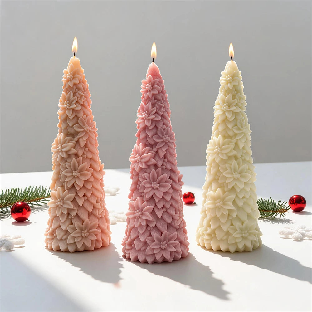 Peach, pink and cream floral tree candle samples