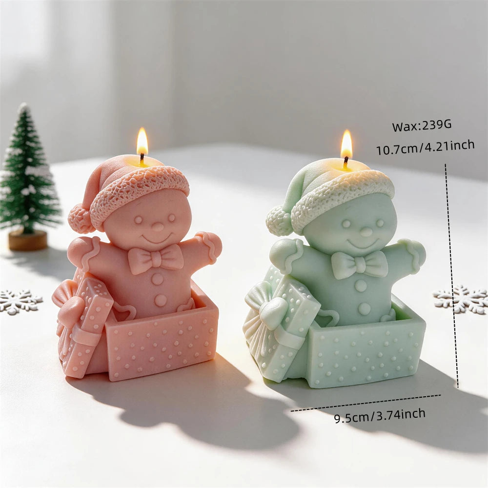 Gingerbread gift box candle dimensions showing height and width