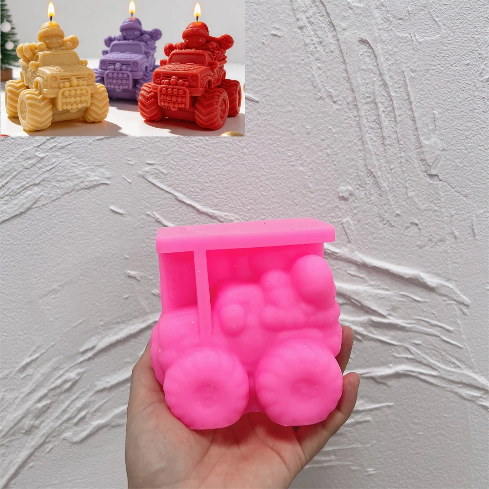 Pink silicone gingerbread driver truck mold
