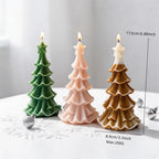 Tree candle size diagram showing 17.5 cm height, 8.9 cm base and 200 g wax reference