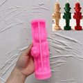 Pink silicone mold for the bear nutcracker candle design