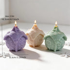 Cottage diagram showing 10.5 cm height 8.3 cm width and 318 g wax estimate
