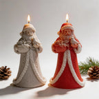 Gray and red long-robed Santa Claus decorative candles