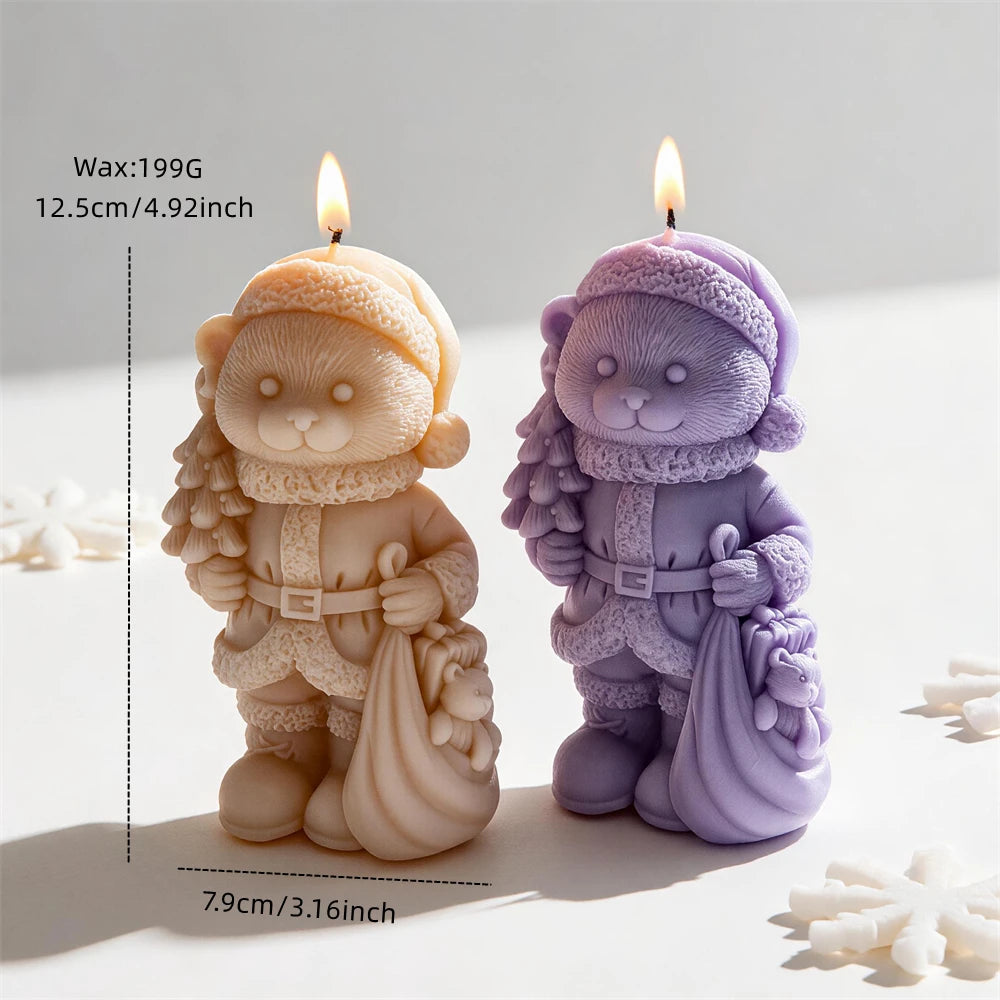 Christmas bear size diagram showing 12.5 cm height and 7.9 cm base width