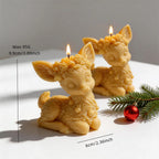 Sitting reindeer candle size illustration showing about 9.9 cm height