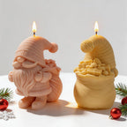 Front and rear views of gnome and present sack castings