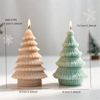 Knitted tree size diagram comparing 14.2 cm Loop Knit and 13.7 cm Cable Knit designs