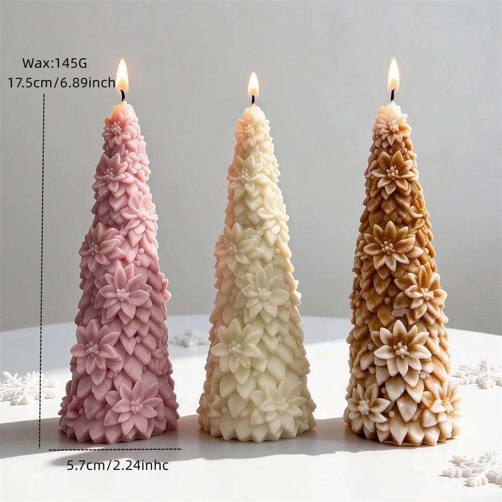 Floral tree size diagram with 17.5 cm height, 5.7 cm width and 145 g wax reference