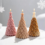 Pink, peach and brown Christmas tree candle samples