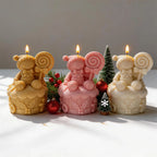 Gingerbread cupcake castings with floral bases and scalloped frosting