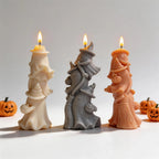 Front and rear witch ghost views with draped costume folds