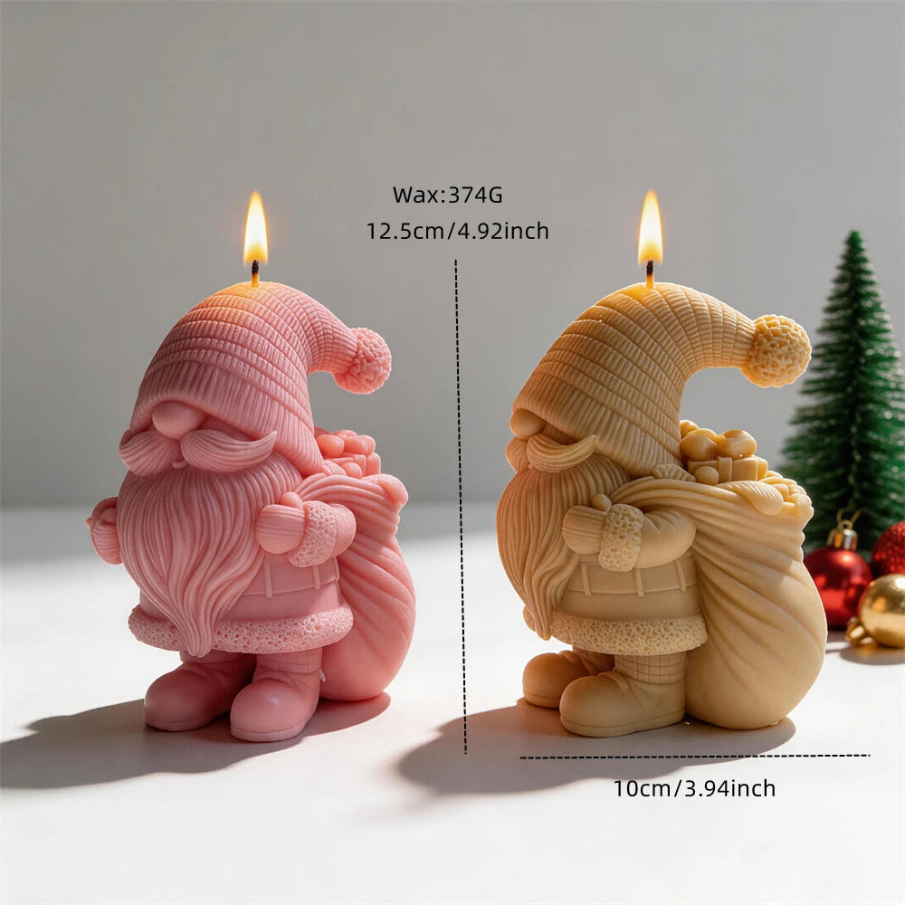 Gnome diagram showing 12.5 cm height, 10 cm width and 374 g wax estimate