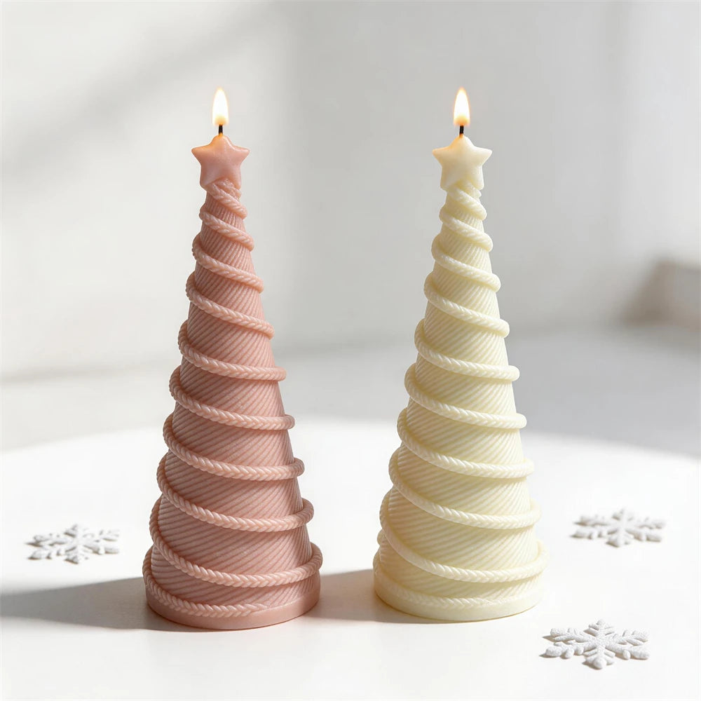 Tiered spiral Christmas tree wax castings with relief detail