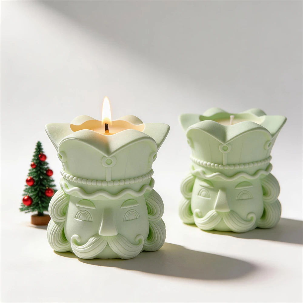 Two green nutcracker vessel samples showing filled and open interiors