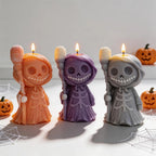 Orange, purple and gray hooded skeleton castings