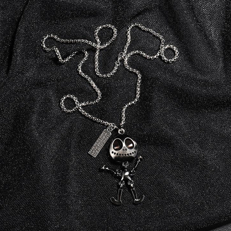 Alien Pendant Moveable Necklace Funny Punk Gothic Jewelry Obsesie