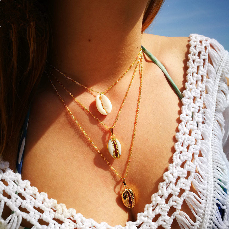 Three Layer Shell Necklace 