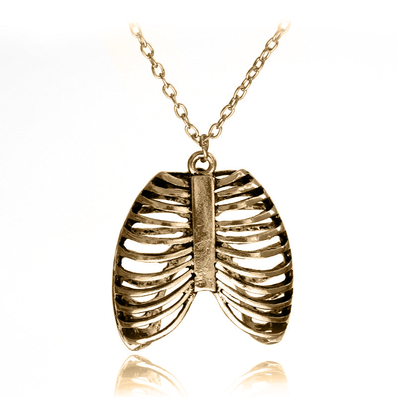 Antique Human Anatomy Rib Cage Necklace Anatomical Jewelry Medical Student Gift Trendy Punk Cool Necklace Edgy Hipster Jewelry Obsesie