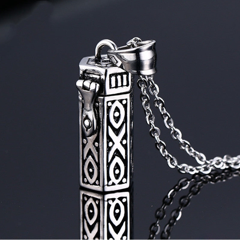 Titanium Celtic Vintage Urn Necklace for Ashes
