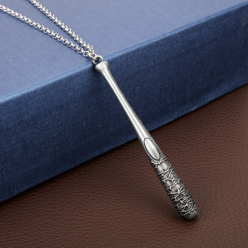 Baseball Bat with a Barbed Wire Bail Necklace Obsesie