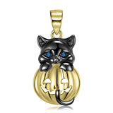 Black Cat Pumpkin Necklace S925 Silver Obsesie