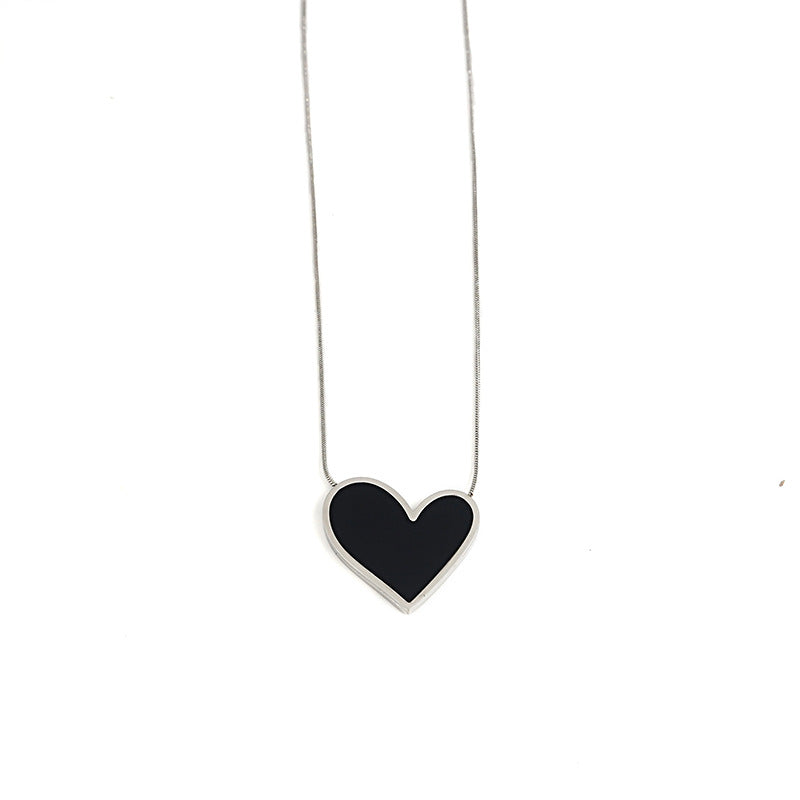 Black Heart Pendant Necklace Vintage Pendant Chains Necklace For Jewelry Obsesie