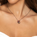 Black Snake And Rose Necklace S925 Sterling Silver Obsesie