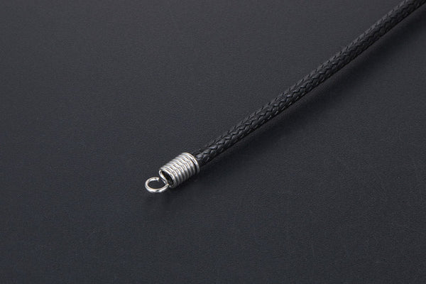 Black Woven Linen Wax Rope Necklace Obsesie