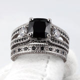 Black Zircon and Black Diamond Ring Obsesie