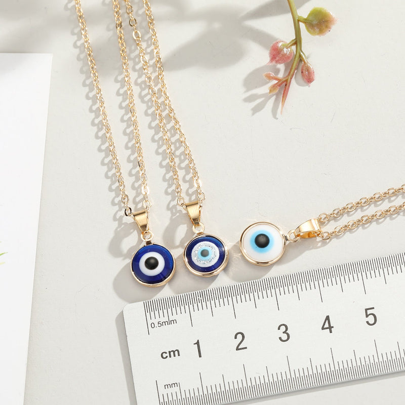 Blue eye pendant necklace chain Obsesie