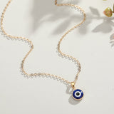 Blue eye pendant necklace chain Obsesie