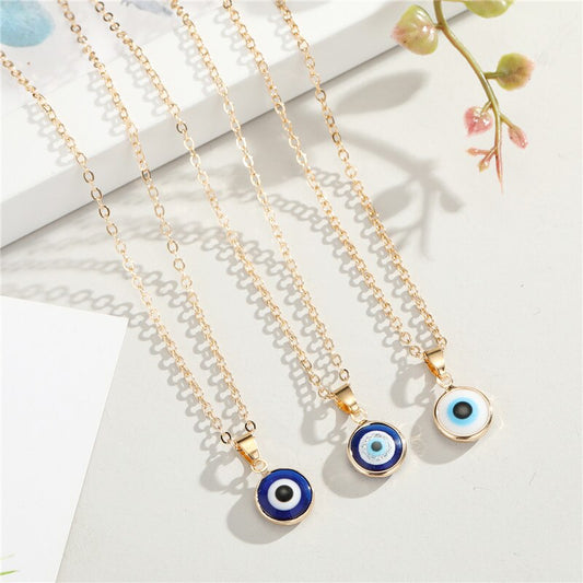 Blue eye pendant necklace chain Obsesie