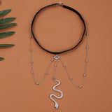 Bohemian Boho Gold Color Metal Beaded Chain Thigh Chain For Women Big Snake Pendants Leg Chain Body Jewelry Beach Style Gift Obsesie