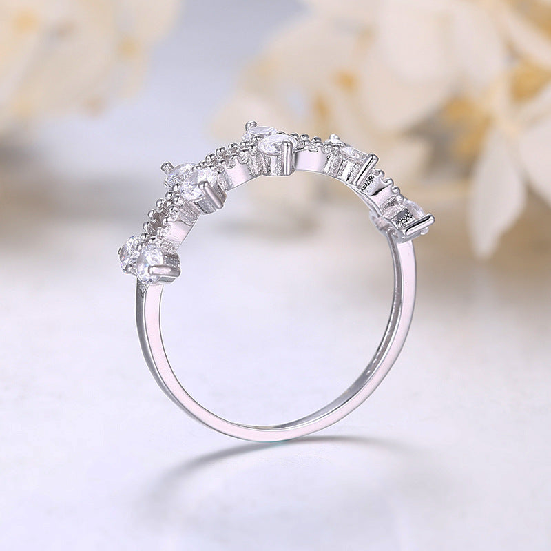 Bright Star S925 Silver Zircon Diamond Ring Obsesie