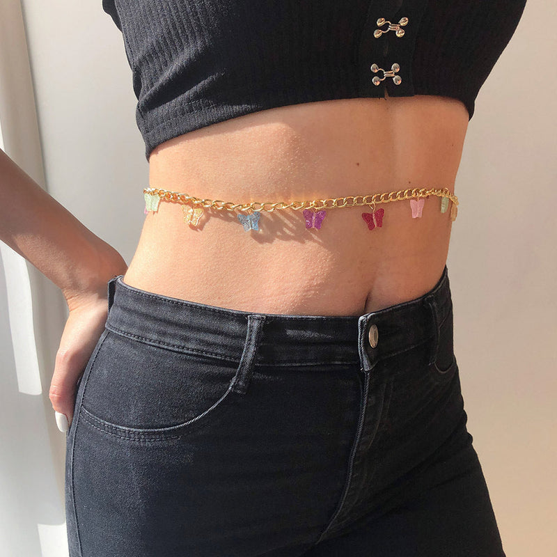 Butterfly Belly Chain Sequin Waist Chain Obsesie