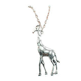 Cartoon Silver Giraffe Pendant Necklace Obsesie