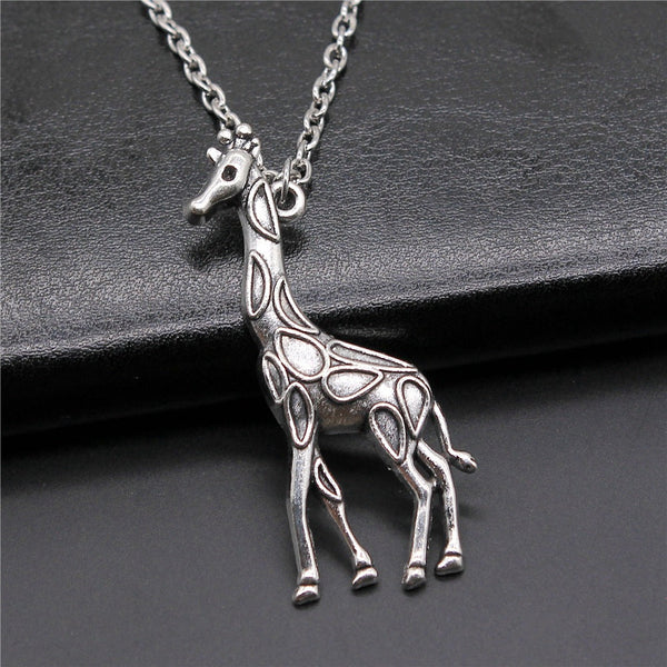 Cartoon Silver Giraffe Pendant Necklace Obsesie