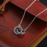 Chain Necklace Female Clavicle Chain Small Luxury S925 Sterling Silver Double Ring Jewelry Obsesie
