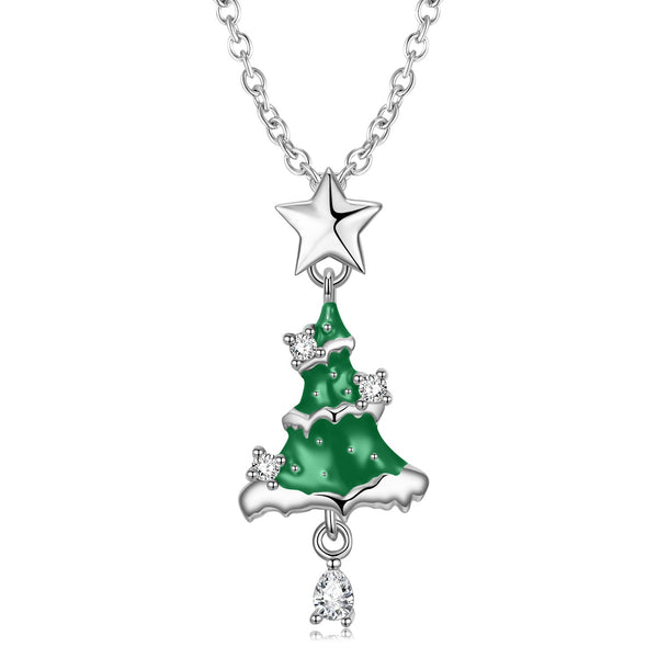 Christmas Gift Christmas Tree Necklace S925 Sterling Silver Obsesie