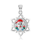 Christmas Santa Claus Necklace S925 Sterling Silver Obsesie