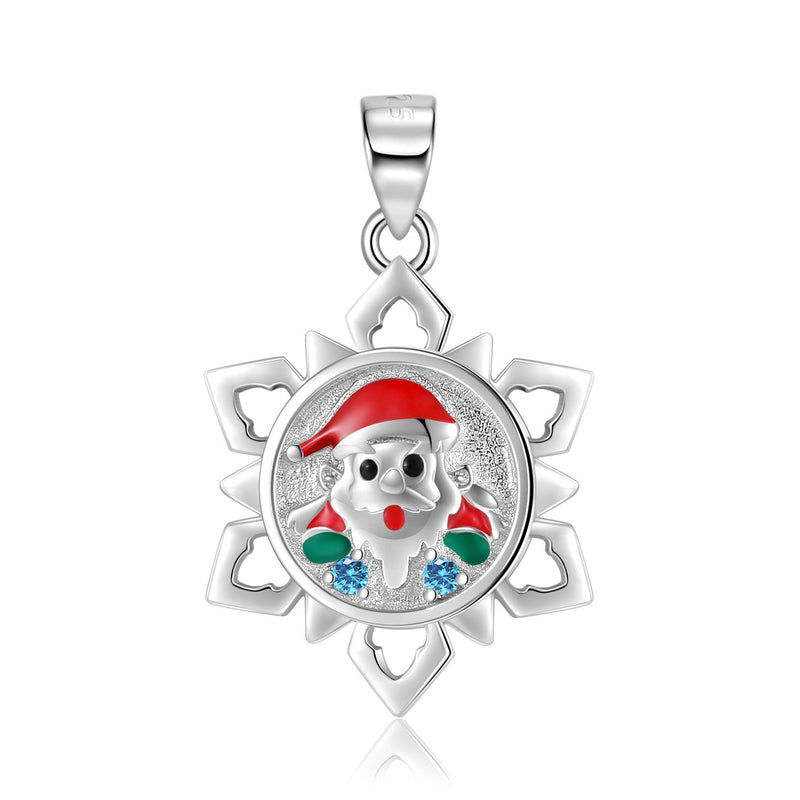 Christmas Santa Claus Necklace S925 Sterling Silver Obsesie