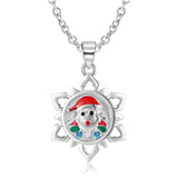 Christmas Santa Claus Necklace S925 Sterling Silver Obsesie