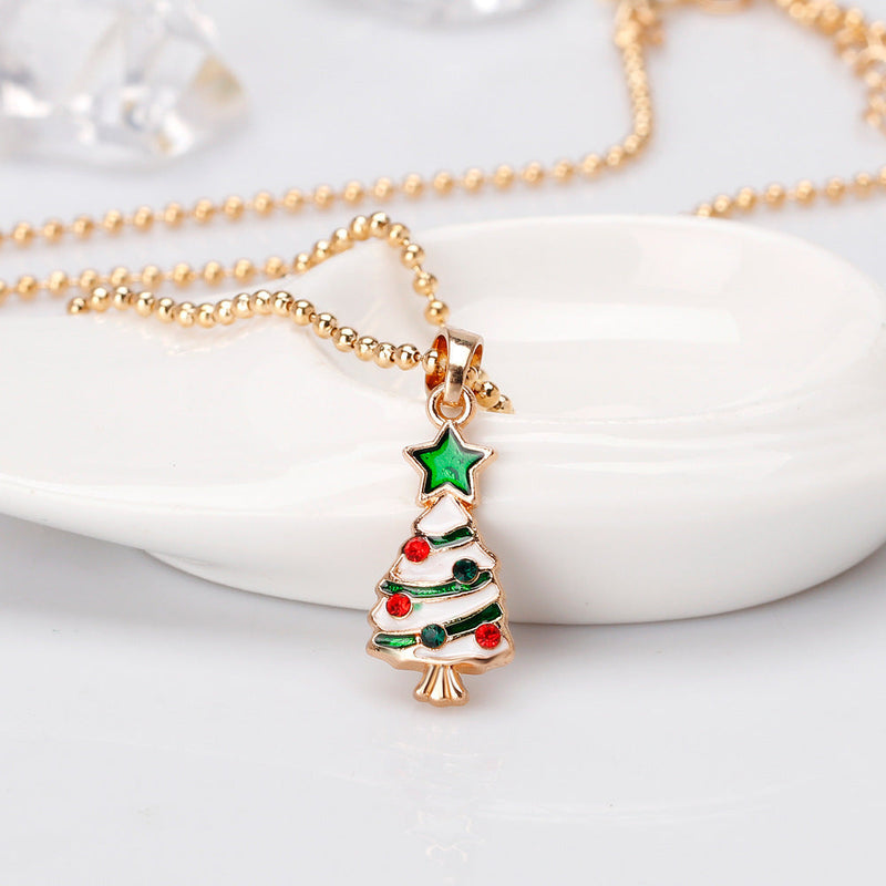 Christmas Tree Hat Old Man Pendant Necklace Obsesie