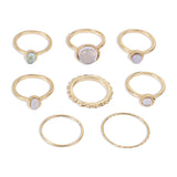 Colorful Stone Metalic Finger Rings Joint Combination Rings For Women Girl Rings Obsesie