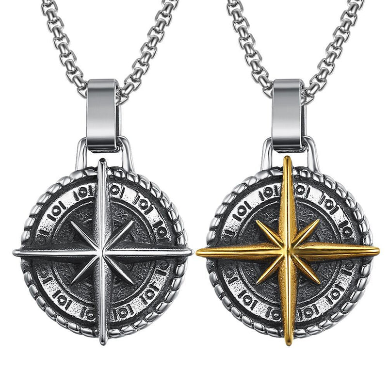 Compass stainless steel chain necklace Obsesie