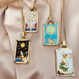 Copper Plated Fashion Retro Oil Painting Pendant Necklace Obsesie
