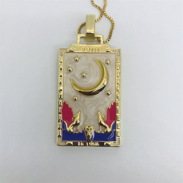 Copper Plated Fashion Retro Oil Painting Pendant Necklace Obsesie