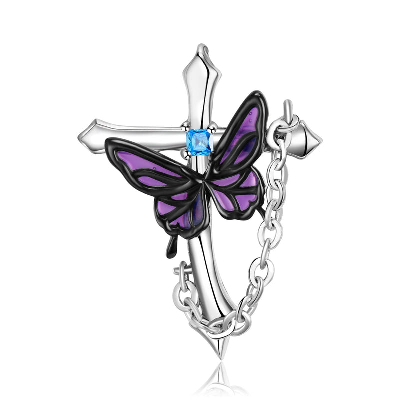 Cross Butterfly Necklace S925 Sterling Silver Obsesie