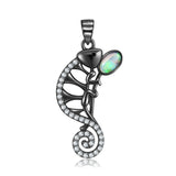 Crystal Inlaid Chameleon Necklace S925 Silver Obsesie